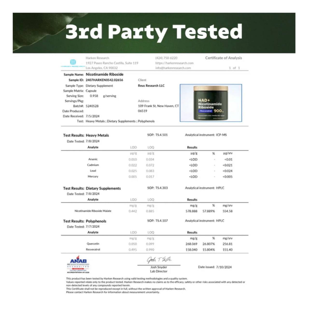 NAD+ Nicotinamide  Riboside